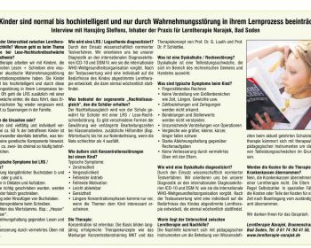 Lerntherapie Interview mit Bad Sodener Zeitung